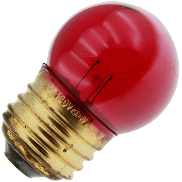 7.5 watt 130 volt S11 Medium Screw Base Transparent Red