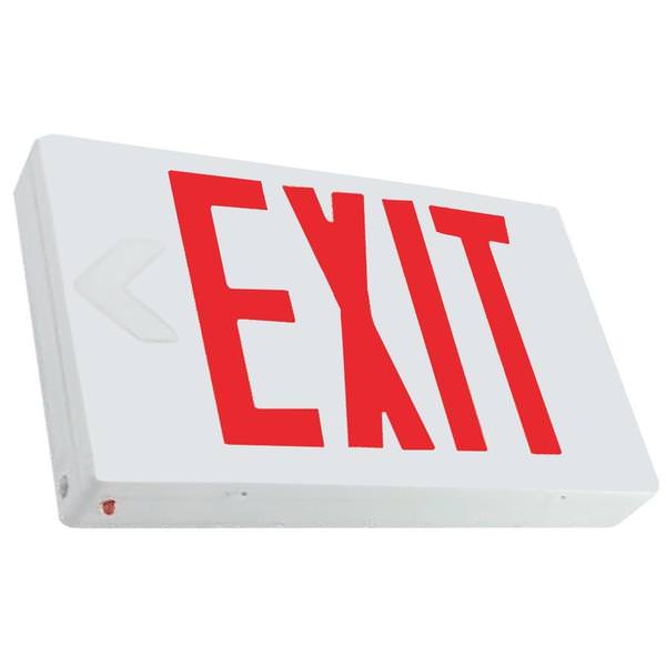 120/277 volt Red Letter Dual Face Battery Backup LED Exit Sign