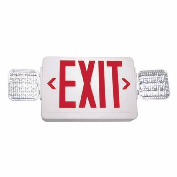 2.2 watt 120/277 volt LED White / Red Letters Combination Exit Light