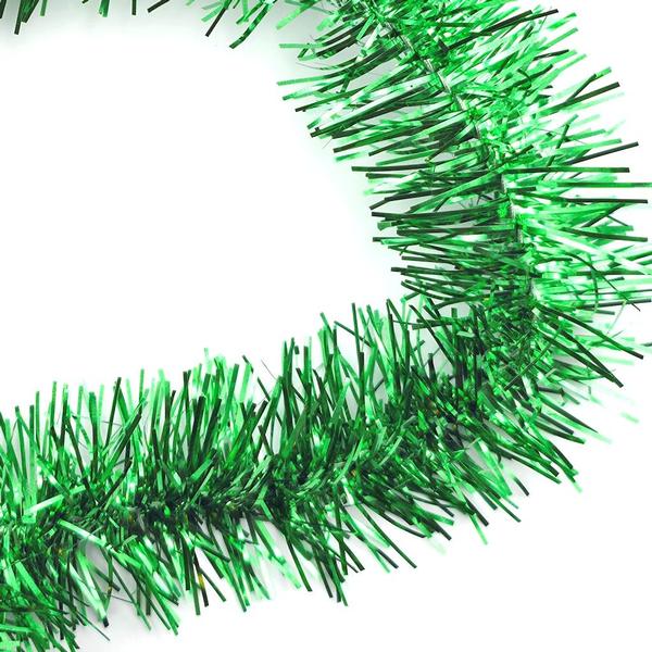 50' Green Silky Tinsel String