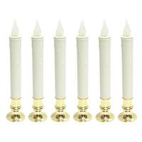 Brite Star Battery Operated Simple On LED Taper Candle Lamp with Timer (6 pack)