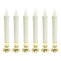 View Battery Operated Simple On LED Taper Candle Lamp with Timer (6 pack)