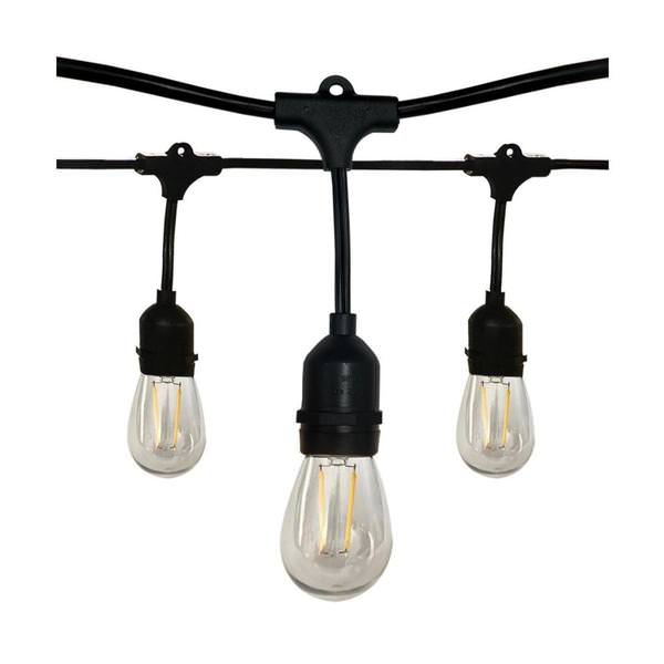 24' 12 Light 12 watt 120 volt Black 2700K LED Light String