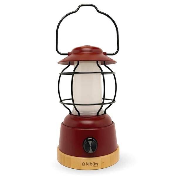 Soft White Light Rust Red Rechargeable Kibün Collection LED Cordless Lantern