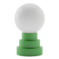 Bulbrite Warm White Moss Green Finish Rechargeable Globe Kibün LED Cordless Indoor Table Lamp