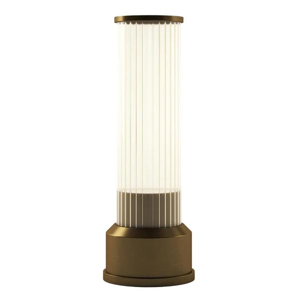 Warm White Brushed Brass Finish Rechargeable Candlestick Kibün LED Cordless Indoor Table Lamp