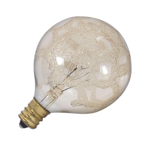 25 watt 120 volt G16.5 Candelabra Screw Base Amber Marble Dimmable