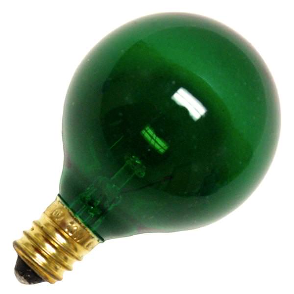 10 watt 120 volt G12.5 Candelabra Screw Base Transparent Green