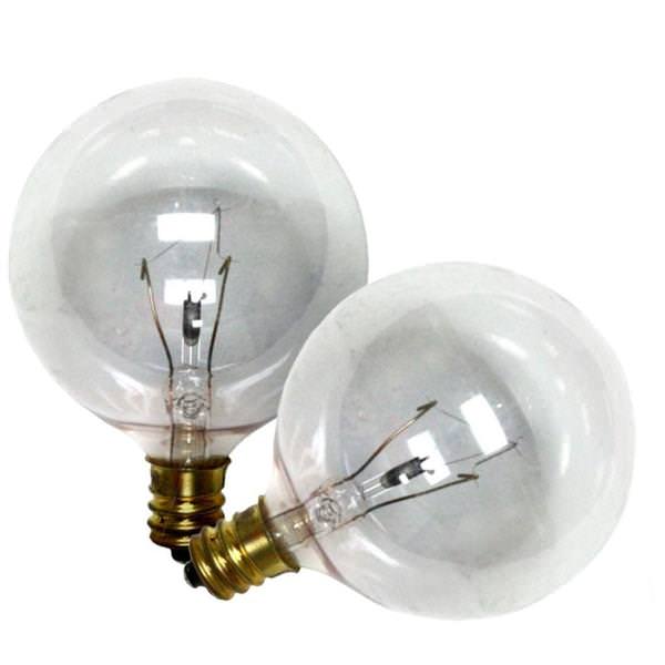 25 watt 120 volt G16.5 Candelabra Screw Base 2700K Dimmable (2 pack)