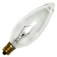 Bulbrite 25 watt 130 volt 2700K Warm White B10 Candelabra Screw Base Clear