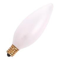 Bulbrite 25 watt 130 volt 2700K Warm White B10 Candelabra Screw Base Frosted