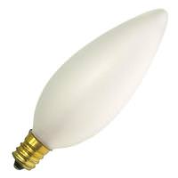 Bulbrite 60 watt 130 volt 2700K Warm White B10 Candelabra Screw Base Frosted