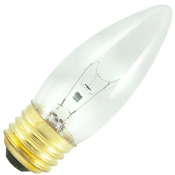 40 watt 130 volt B10 Medium Screw Base 2700K Warm White Clear