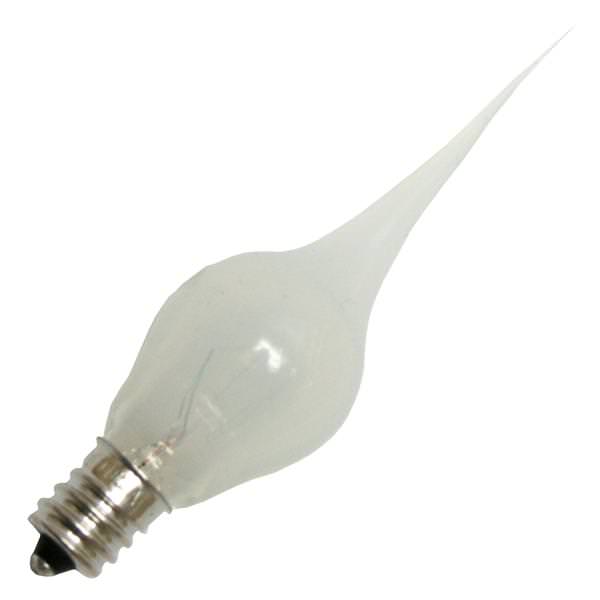 6 watt 120 volt S6 Candelabra Screw Base 2700K White Silicone