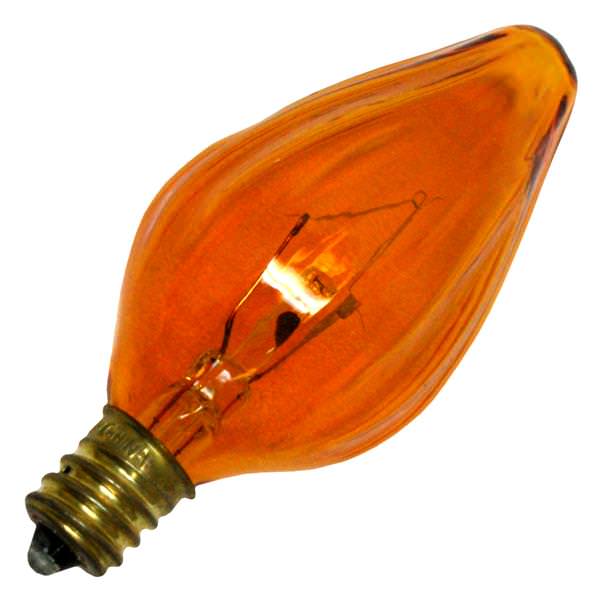 15 watt 130 volt F10 Candelabra Screw Base Amber
