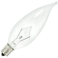 Bulbrite 25 watt 120 volt 2700K Warm White CA10 Candelabra Screw Base Clear
