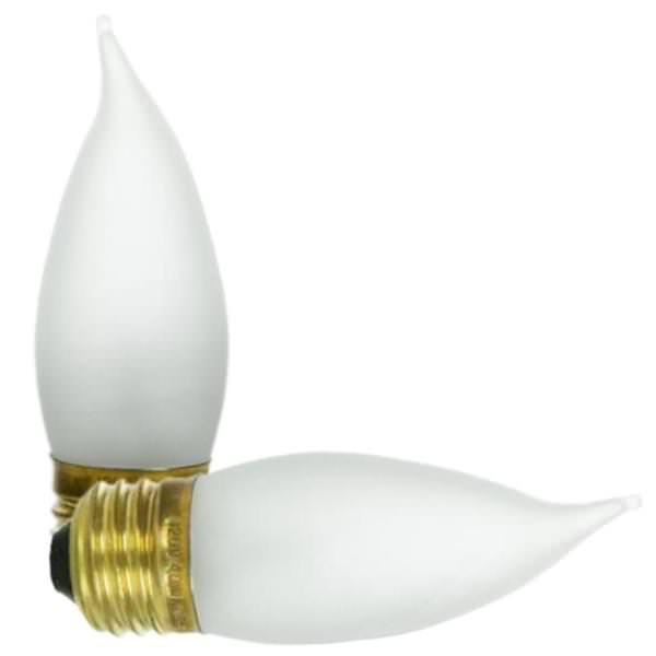 25 watt 120 volt CA10 Medium Screw Base 2700K Warm White Frosted (2 pack)