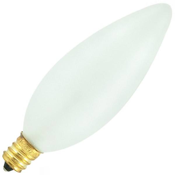 60 watt 120 volt B10 Candelabra Screw Base 2600K Warm White Frosted