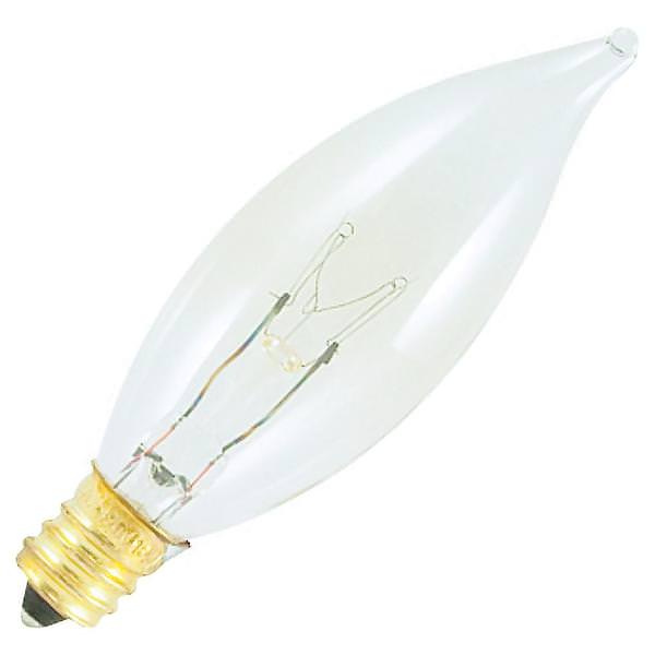 25 watt 120 volt CA8 Candelabra Screw Base 2600K Warm White Clear