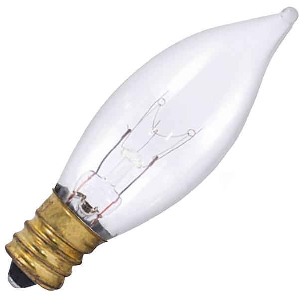 40 watt 120 volt CA8 Candelabra Screw Base 2600K Warm White Clear