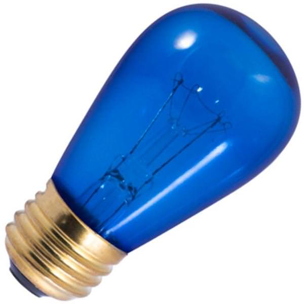 11 watt 130 volt S14 Medium Screw Base Transparent Blue