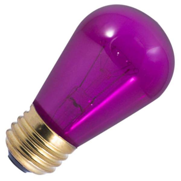 11 watt 130 volt S14 Medium Screw Base Transparent Purple