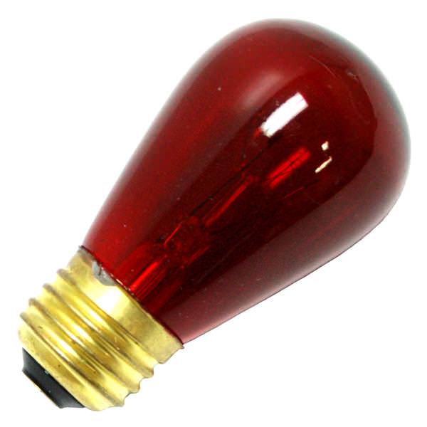 11 watt 130 volt S14 Medium Screw Base Transparent Red