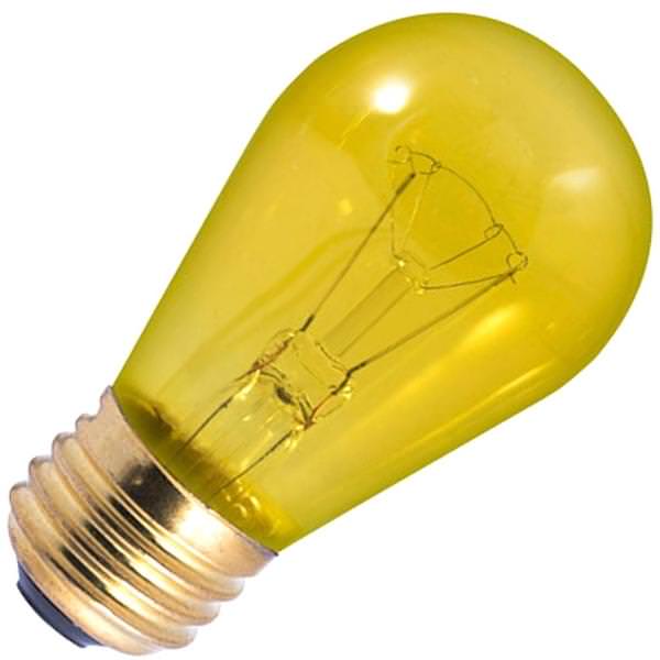 11 watt 130 volt S14 Medium Screw Base Transparent Yellow