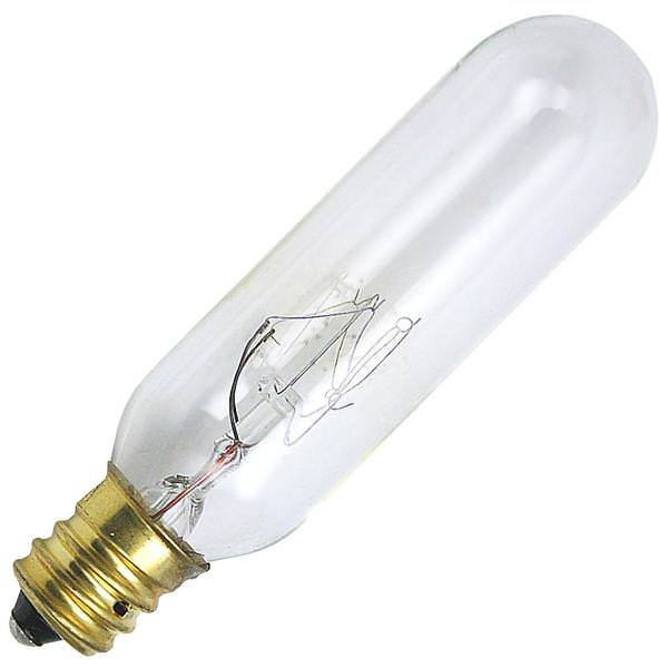 15 watt 130 volt T6 Candelabra Screw Base Clear Exit Light