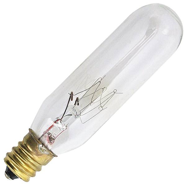 25 watt 120 volt T6 Candelabra Screw Base Clear Exit Light