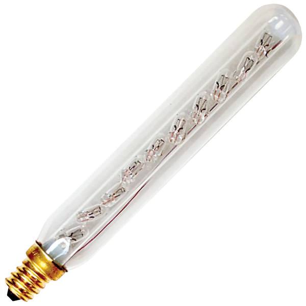 9 watt 120 volt T6.5 Candelabra Screw Base Clear Exit Light