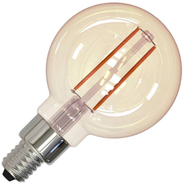 2.5 watt 120 volt G16 Candelabra Screw Base 2100K Amber Dimmable