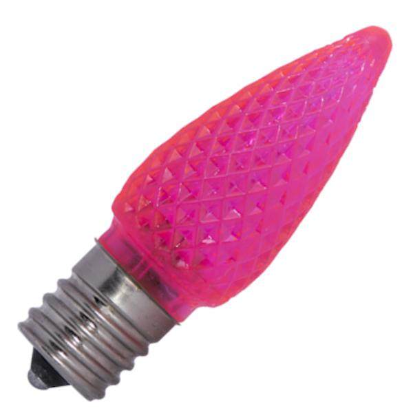 0.6 watt 120 volt C9 Intermediate Screw Base Pink LED