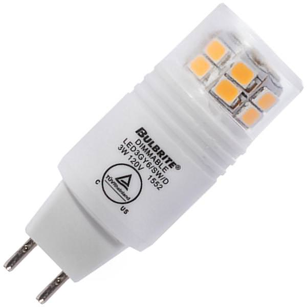 3 watt 120 volt T4 Bi-Pin Base 3000K Natural White Dimmable LED 