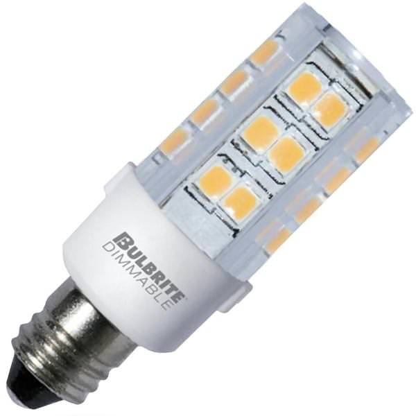 4.5 watt 120 volt T4 Candelabra Screw Base 2700K Warm White Dimmable LED