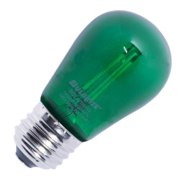 2 watt 120 volt S14 Medium Screw Base Green LED Filament
