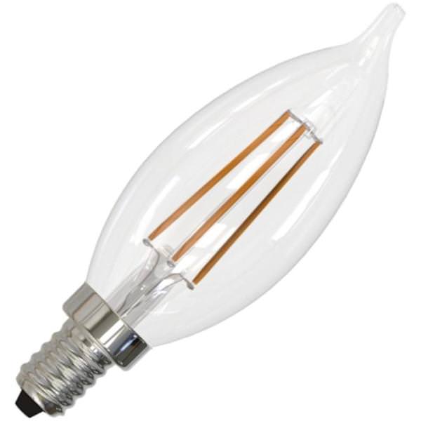 4.5 watt 120 volt CA10 Candelabra Screw Base 3000K Natural White Clear Dimmable LED