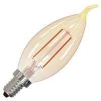 Bulbrite 2.5 watt 120 volt CA10 Candelabra Screw Base 2100K Warm White Amber Dimmable LED