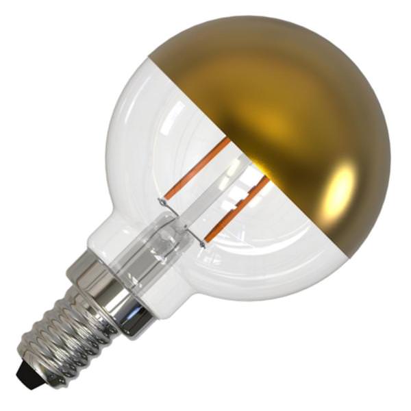 2.5 watt 120 volt G16 Candelabra Screw Base 2700K Warm White Half Gold Dimmable LED