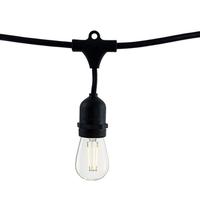 Bulbrite 2 watt 10 Light 14' Black 2700K Medium Screw Base LED Light String with 10 S14 Bulbs