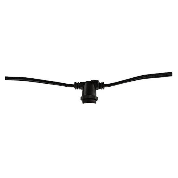 15 Socket 48' Black Wire Medium Screw Base Empty Light String