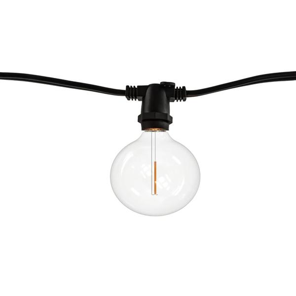 10 Light 14' Black 2700K Warm White Candelabra Screw Base Light String
