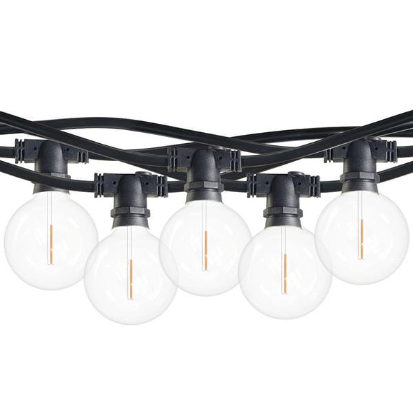 10 Light 14' Black 2700K Warm White Candelabra Screw Base Light String