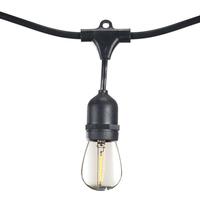 Bulbrite 10 Light 14' Black (Medium Screw Base) Light String with 10 S14 LED Bulbs