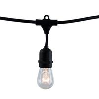 Bulbrite 15 Light 48' Black (Medium Screw Base) Light String with 15 S14 Bulbs