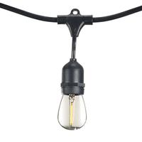 Bulbrite 12 Light 30' Black (Medium Screw Base) Light String with 12 S14 LED Bulbs