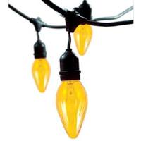 Bulbrite 15 Light 14' Black (Candelabra Screw Base) Light String with Amber Fiesta 15 Watt Bulbs Dimmable 