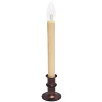 View 11" Ivory/Bronze LED Taper Candle with Adjustable Base