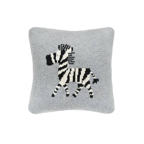 10" x 10" Gray Zebra Knit Pillow