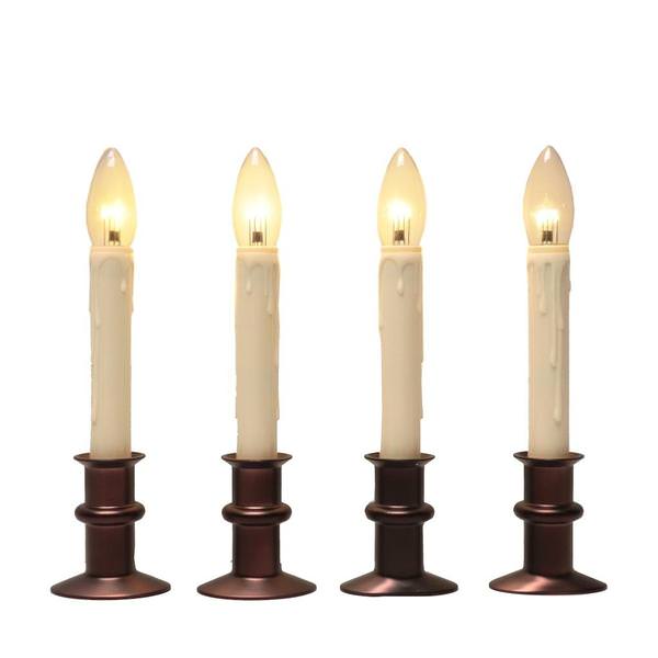 8.5"-10.5" Vanilla/Bronze LED Window Hugger with Remote Control (4 Pack)